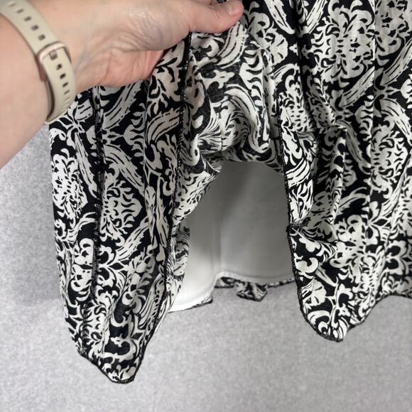 VTG Carole Little Skirt Medium Damask Paisley Linen Flowy Fold Over Feminine‎ - Picture 5 of 10